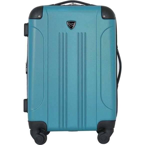 Travelers Club Chicago Hardside Expandable Spinner Luggages, Teal, 20" Carry-On - Picture 3 of 7